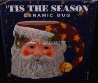 Susan Winget Tis the Season SANTA Sculpted Coffee Mug - NEW